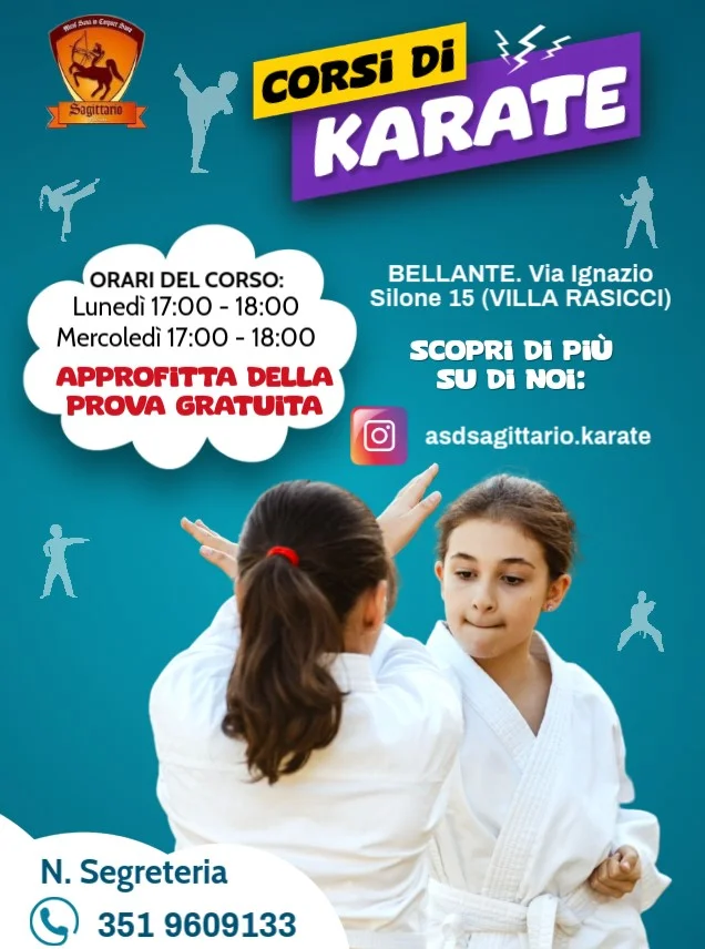 Arti marziali e crescita personale, riparte il corso di Karate dell'Asd Sagittario a Bellante