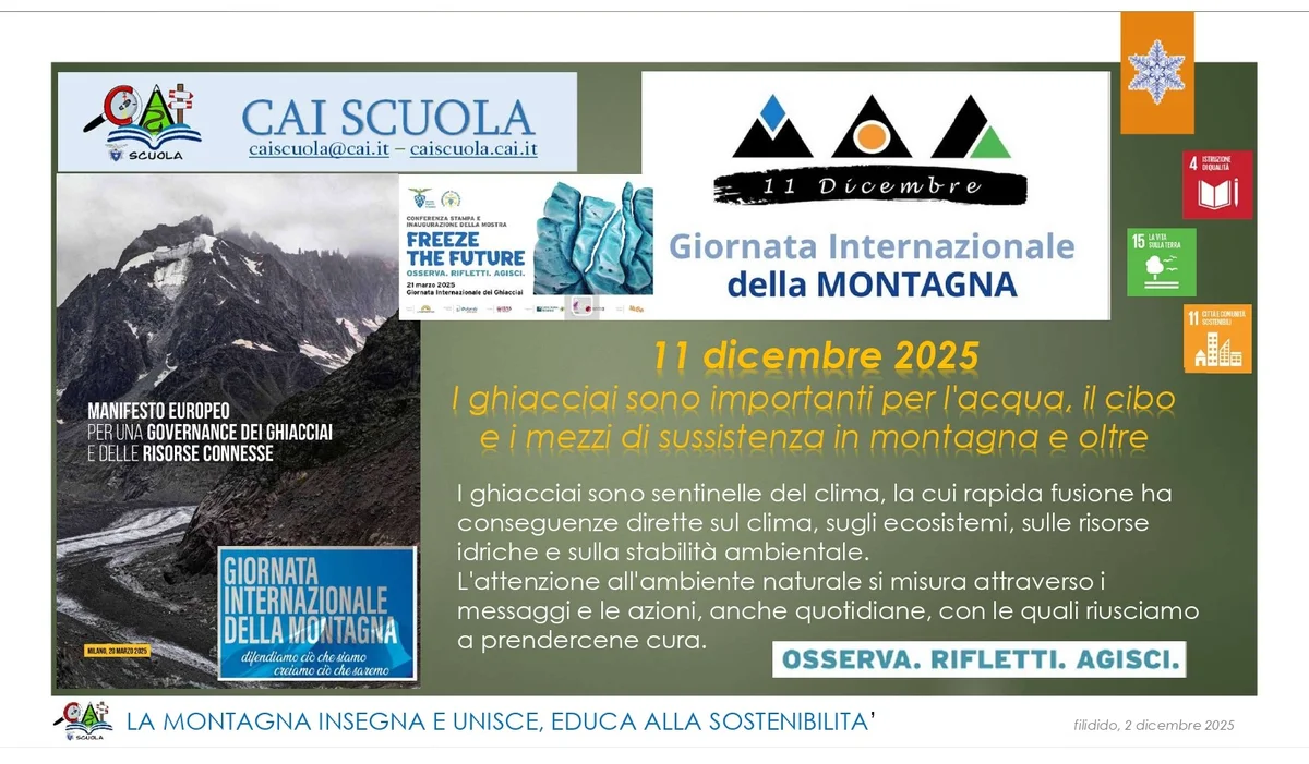 Giornata Mondiale della Montagna, incontro con studentesse e studenti teramani