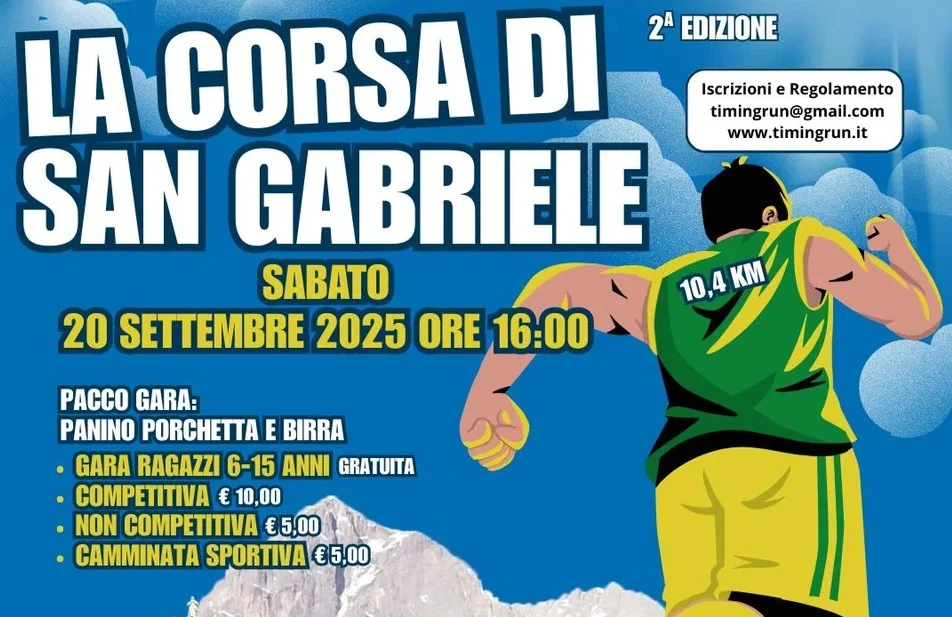 2ª Corsa di San Gabriele, la gara podistica alla scoperta dei tesori e dei panorami di Isola del Gran Sasso