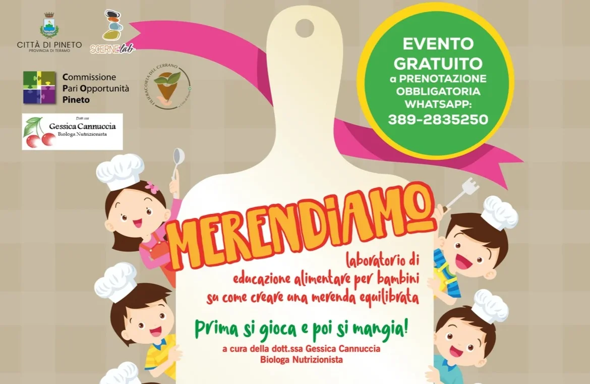 "Merendiamo", a Scerne di Pineto il laboratorio di educazione alimentare per bambini