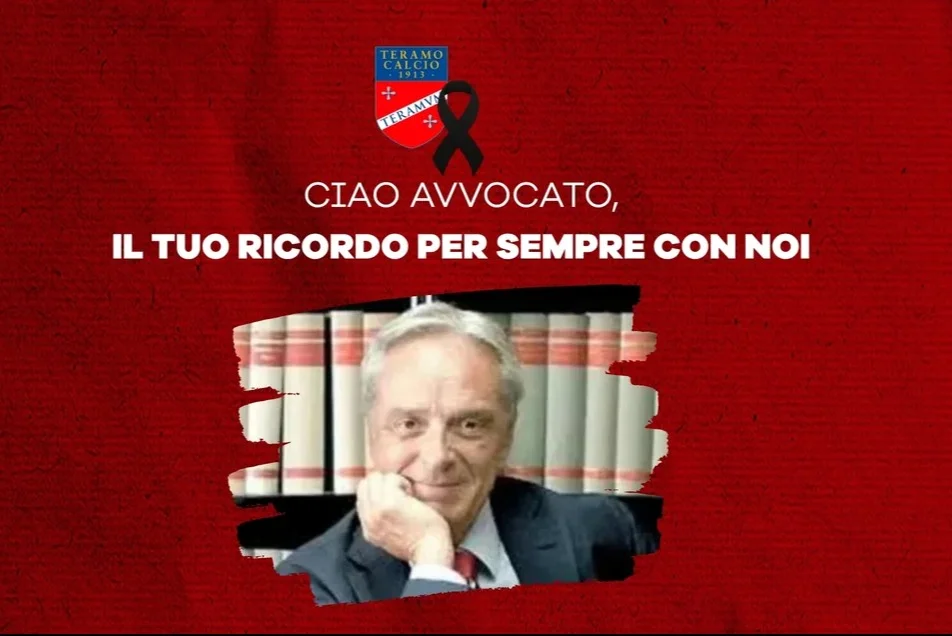 Lutto Gebbia, Teramo Calcio: "Ciao Avvocato"