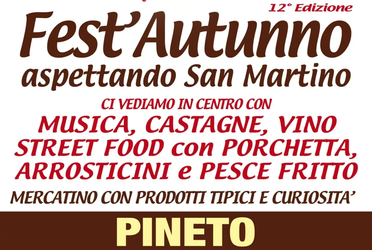 12° Fest'Autunno a Pineto: domenica tra musica, sapori e tradizione