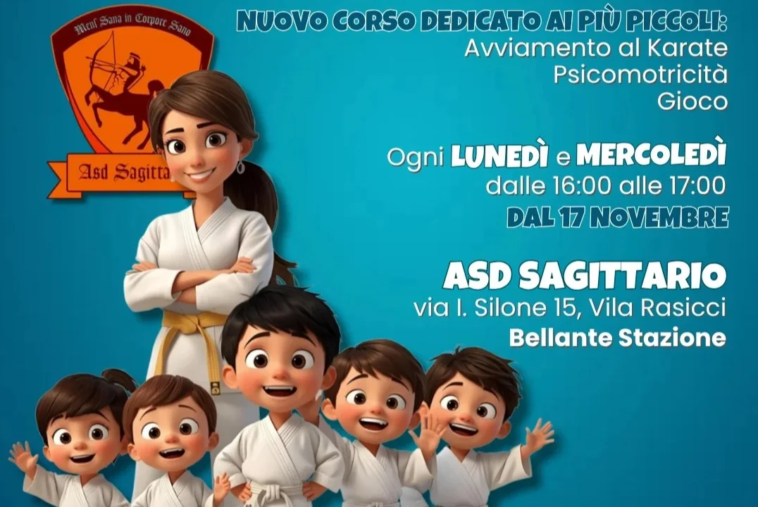 Gioca col Karate, il nuovo corso per bambini dai 4 ai 6 anni dell'ASD Sagittario di Bellante