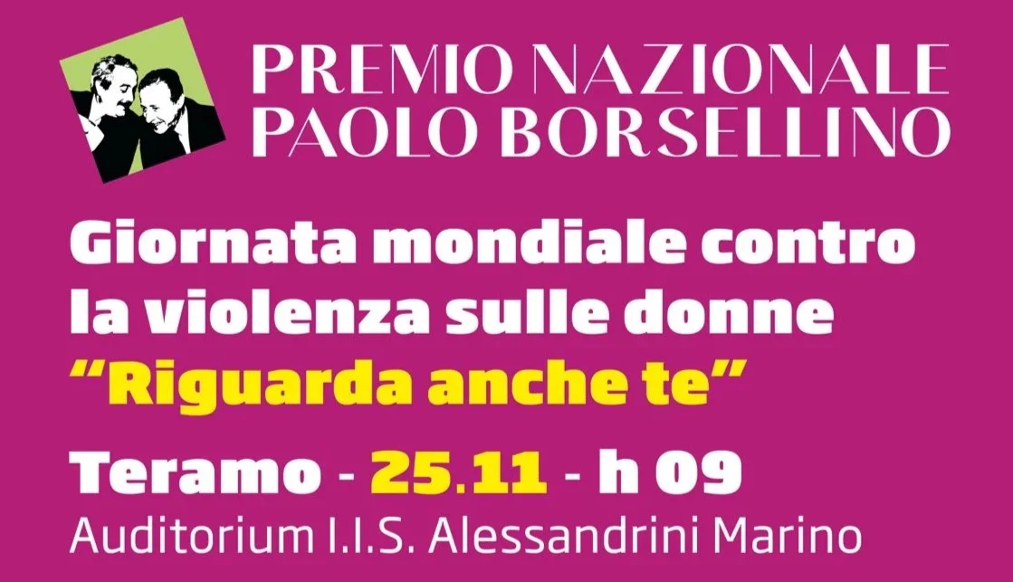Giornata contro la violenza sulle donne, a Teramo sarà ricordata dal Premio Borsellino