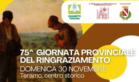 75^ Giornata provinciale del Ringraziamento di Coldiretti: domenica sfilata dei trattori a Teramo