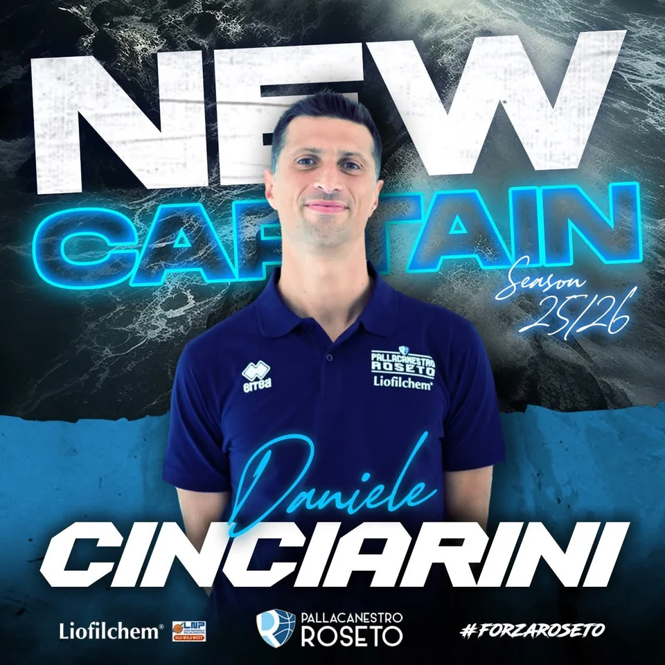 Basket A2, Daniele Cinciarini è il neo capitano della Liofilchem Roseto