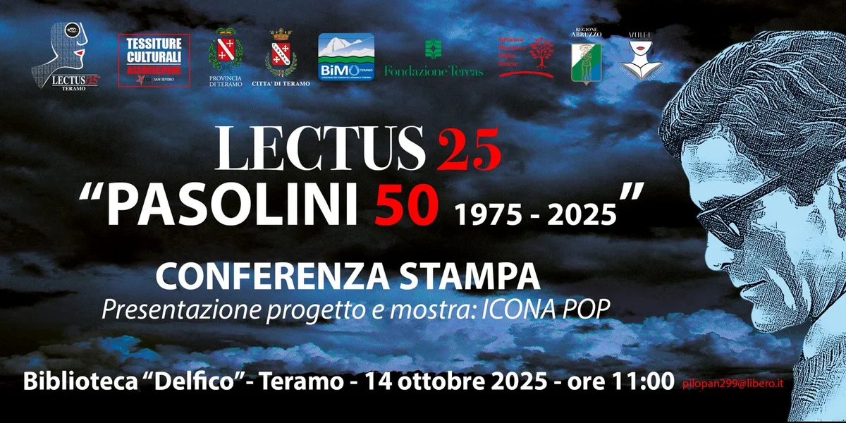 Teramo, Lectus celebra Pier Paolo Pasolini a 50 anni dalla scomparsa