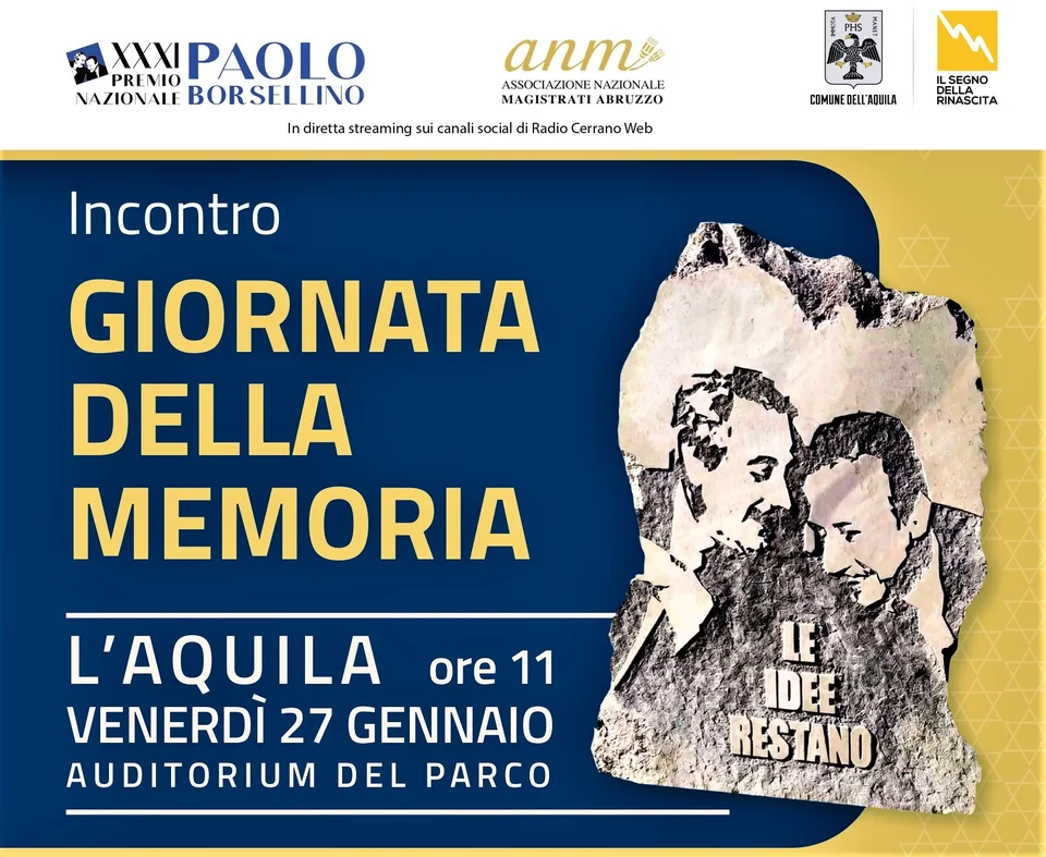 IL RUGGITO / Shoah  2023: Premio Borsellino e Città de L'Aquila "la memoria è la sfida di oggi"