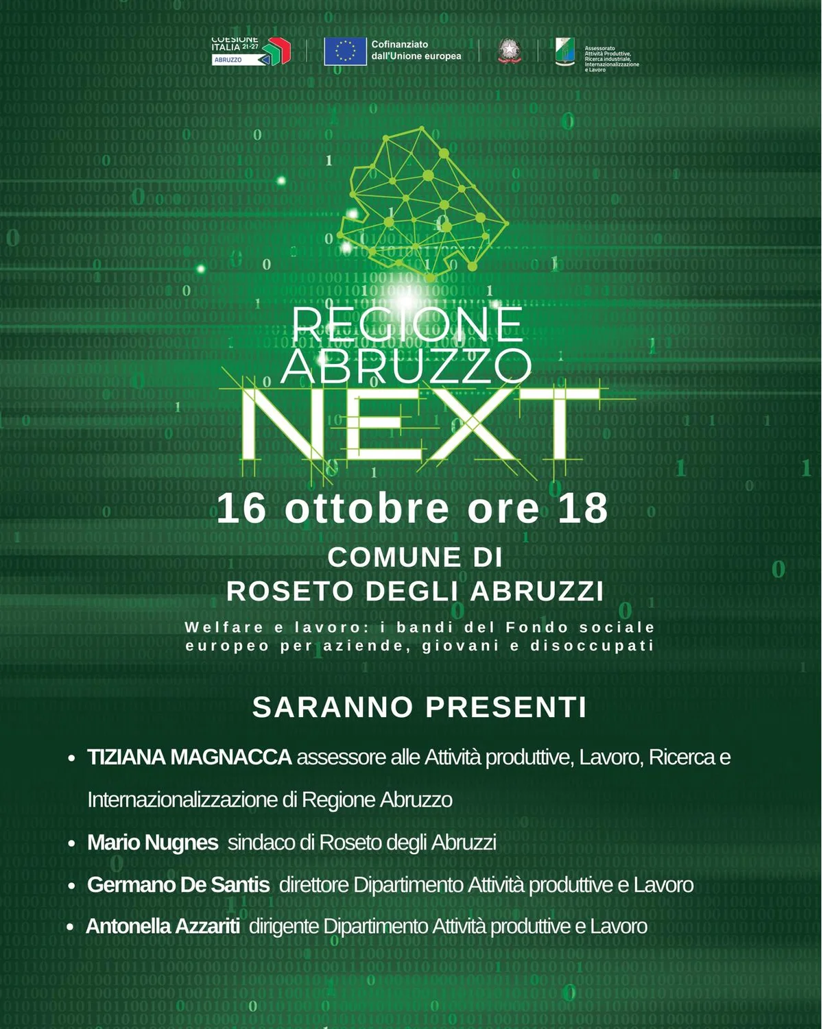 Fondi europei e sviluppo locale: il 16 ottobre a Roseto un workshop sul Fondo Sociale Europeo Plus 2021–2027