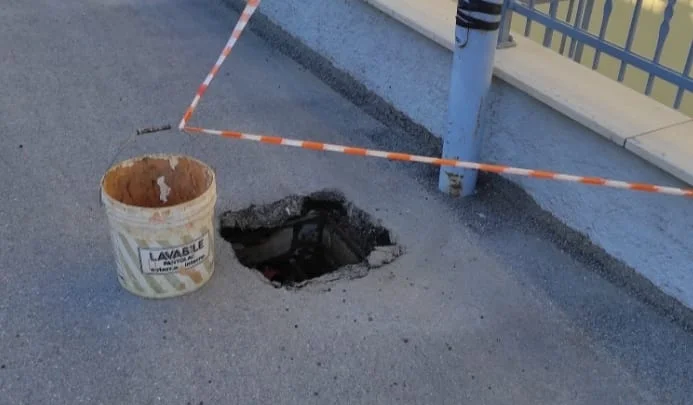 Sant'Omero, cede un tombino per la raccolta dell'acqua piovana