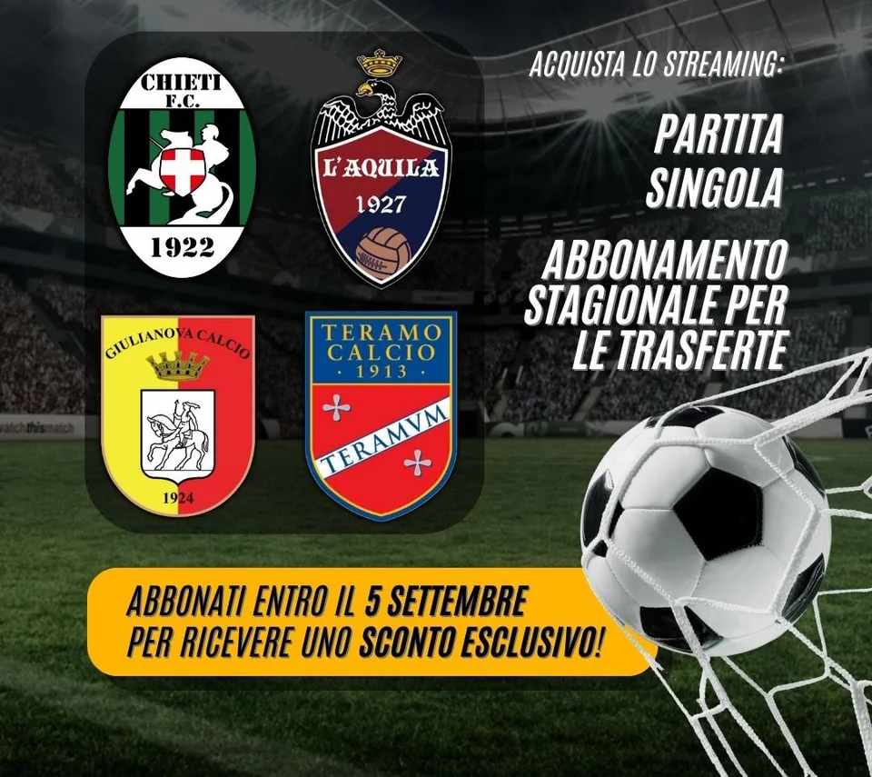 Super J: in diretta streaming tutte le gare esterne di Chieti, Giulianova, L'Aquila e Teramo
