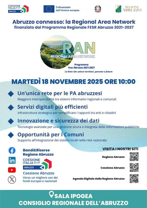 Evento formativo: "Abruzzo Connesso: la Regional Area Network"