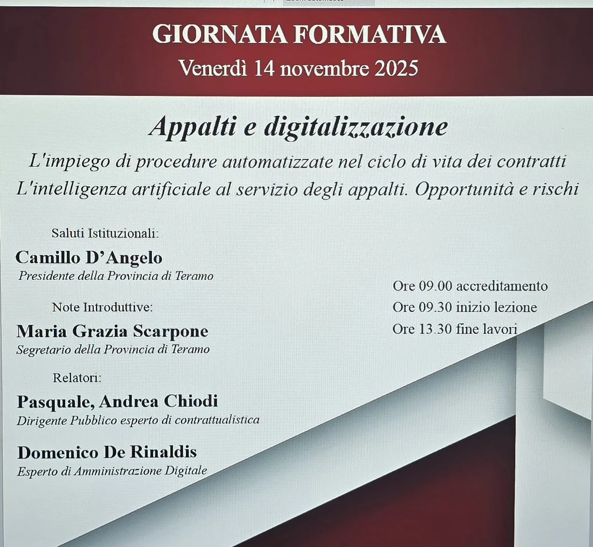 Intelligenza artificiale e appalti: l'algoritmo entra nella gestione delle gare in Provincia di Teramo