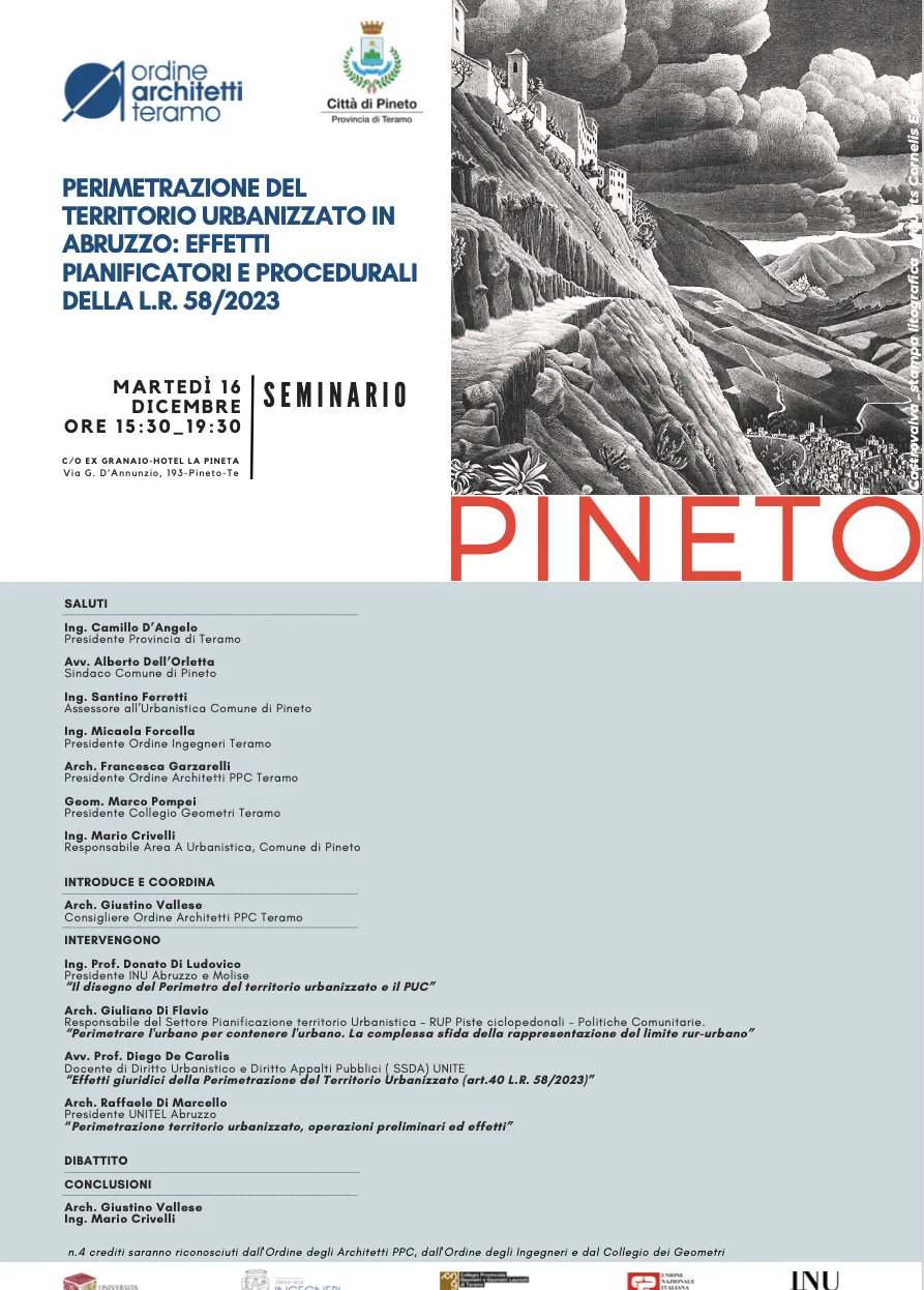 Pineto, un seminario sulla perimetrazione del territorio urbanizzato