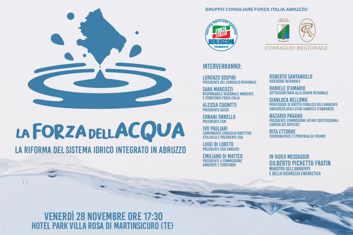 La Forza dell'acqua, Forza Italia promuove un convegno a Martinsicuro sulla riforma del sistema idrico