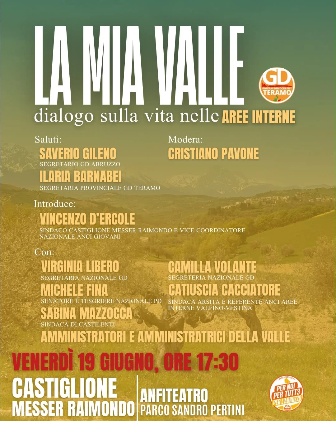 A Castiglione Messer Raimondo "La Mia Valle": un dialogo sul futuro delle aree interne