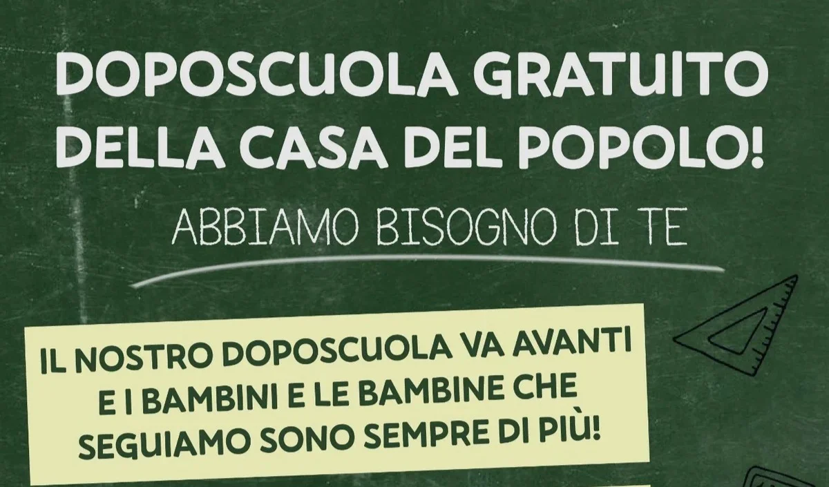 Doposcuola gratuito, Casa del Popolo cerca volontari