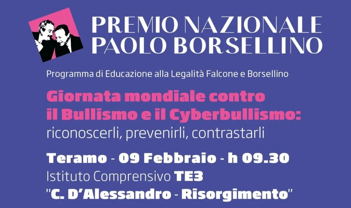 34° Premio Borsellino: lunedì l'incontro a Teramo contro il bullismo