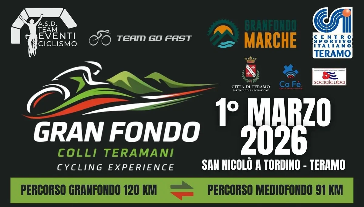 Ciclismo, tutto pronto per la Granfondo Colli Teramani: tante le iniziative vantaggiose
