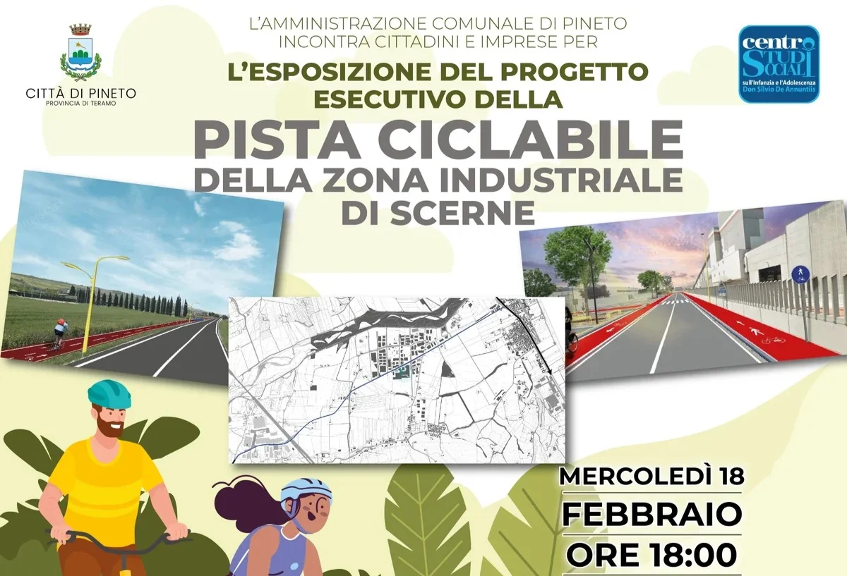 Nuova pista ciclabile a Scerne di Pineto