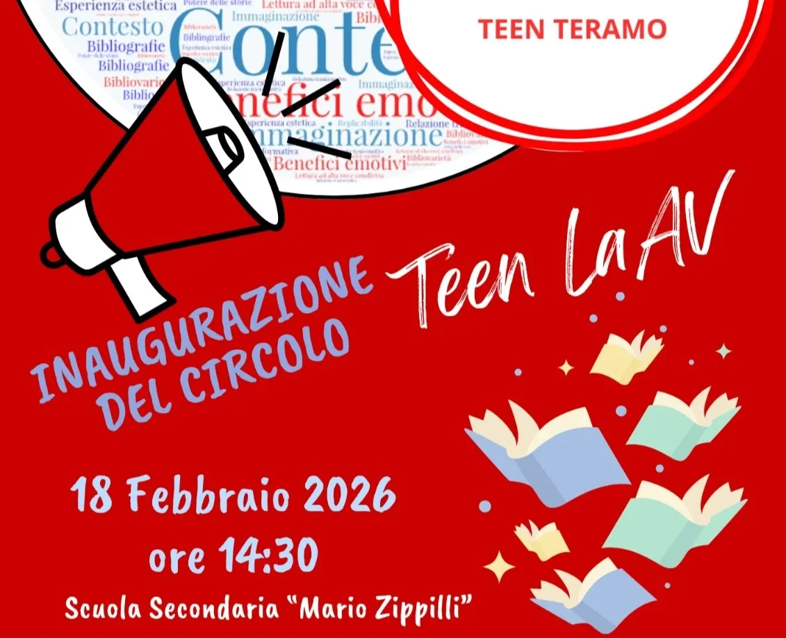 "Teen LaAV", mercoledì l'inaugurazione del circolo alla Zippilli: la lettura diventa protagonista