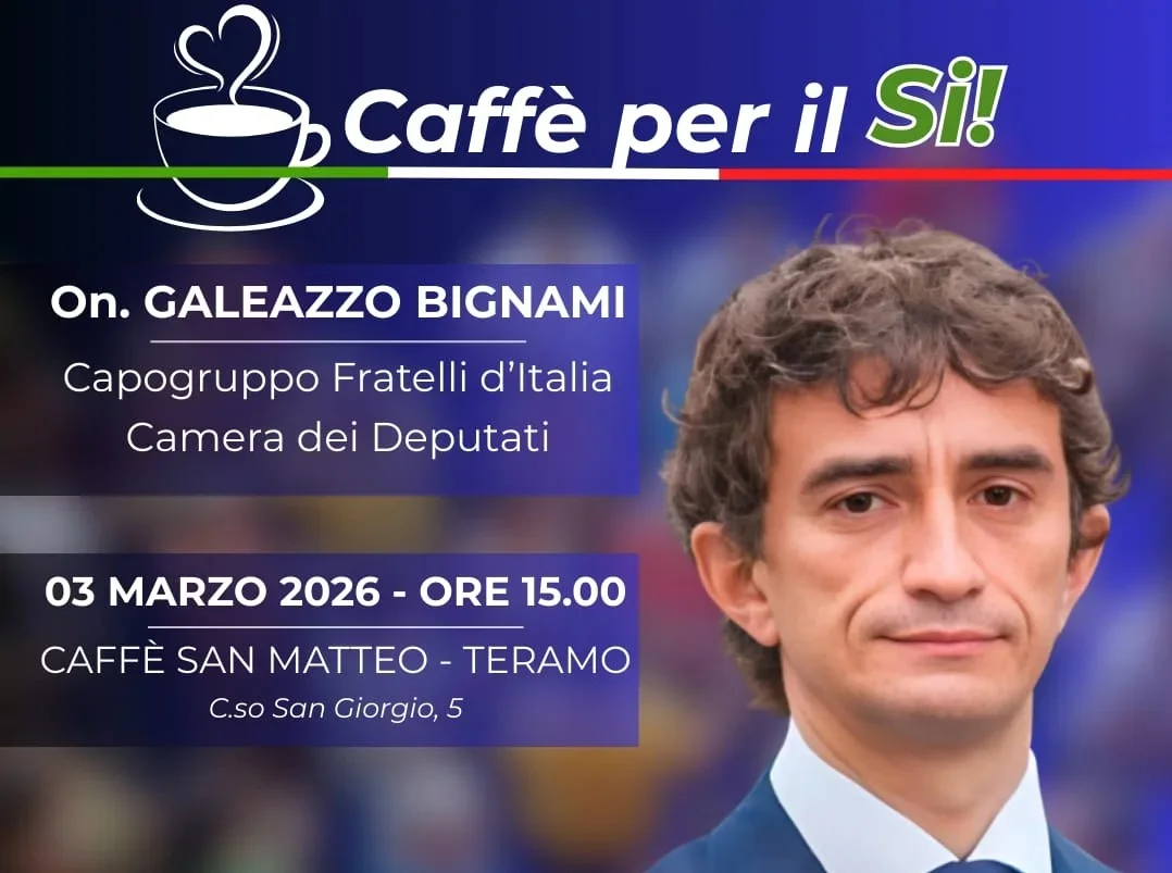 Referendum, Galeazzo Bignami a Teramo per le ragioni del Sì