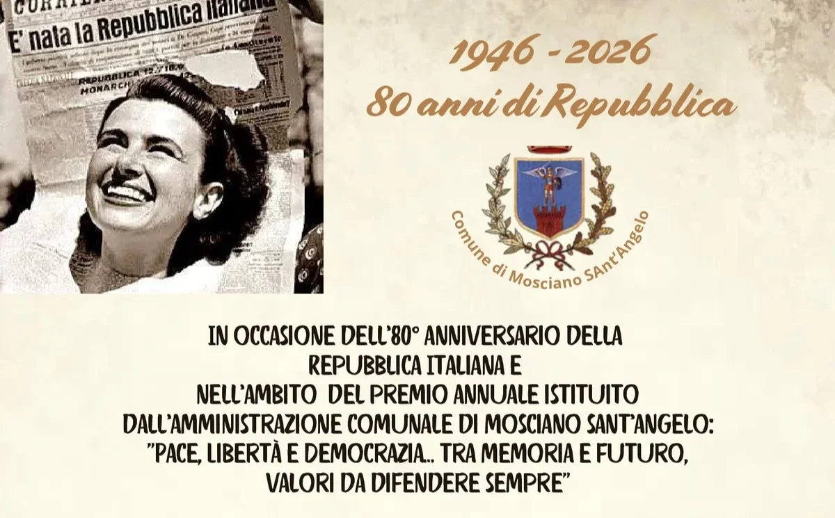 Mosciano Sant'Angelo, istituito il Premio “Pace, Libertà e Democrazia”