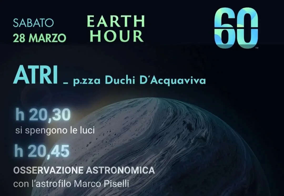 Atri si spegne per il pianeta: sabato torna “Earth Hour” in piazza Duchi D'Acquaviva