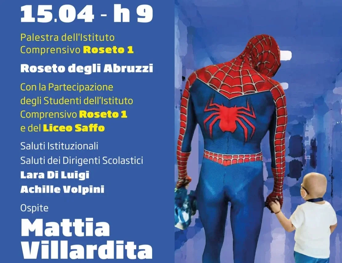 Mattia Villardita nelle scuole di Roseto degli Abruzzi