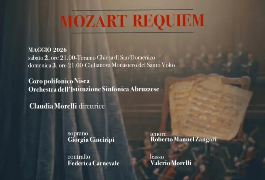 Requiem di Mozart, il concerto gratuito domenica a Giulianova