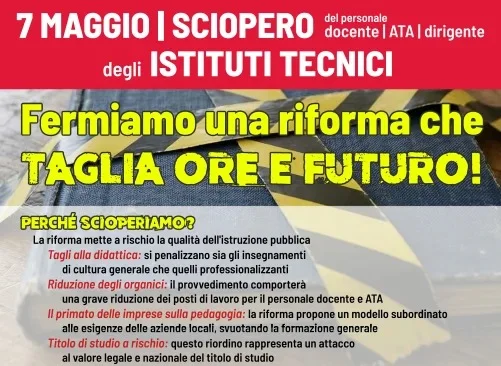 Scuola, giovedì sciopero degli Istituti tecnici anche in Abruzzo