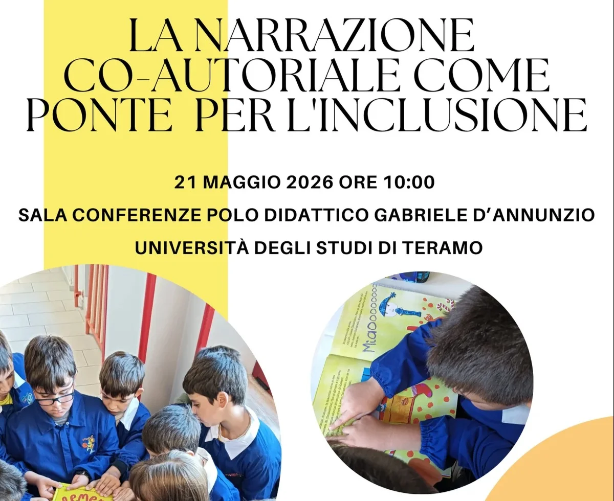 “La narrazione co-autoriale come ponte per l'inclusione”: a Teramo il convegno sulle nuove frontiere dell'inclusione scolastica
