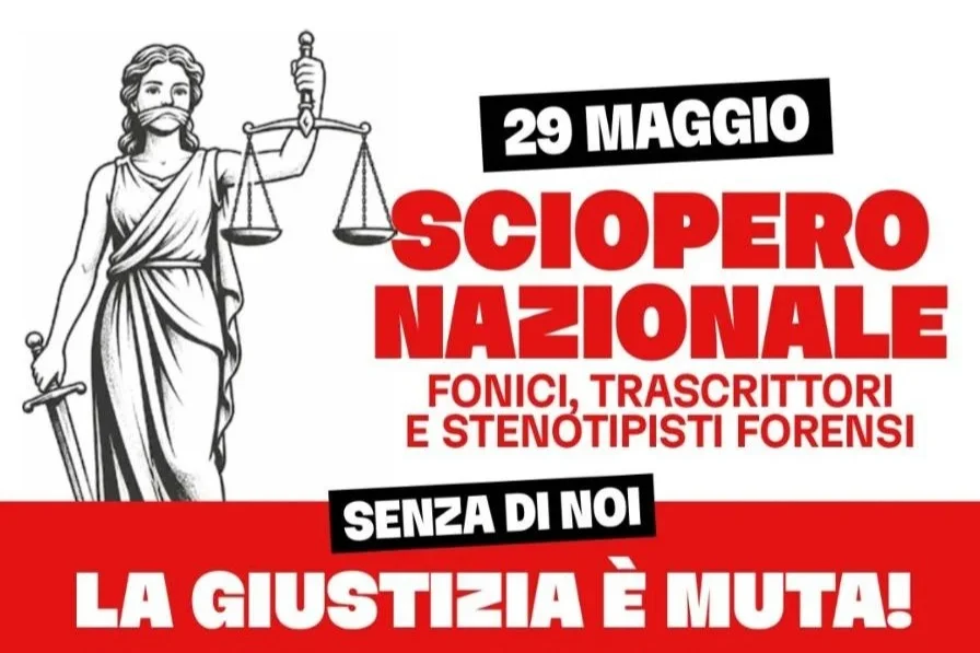 Sciopero dei fonici, trascrittori e stenotipisti forensi: presidio al Tribunale di Teramo