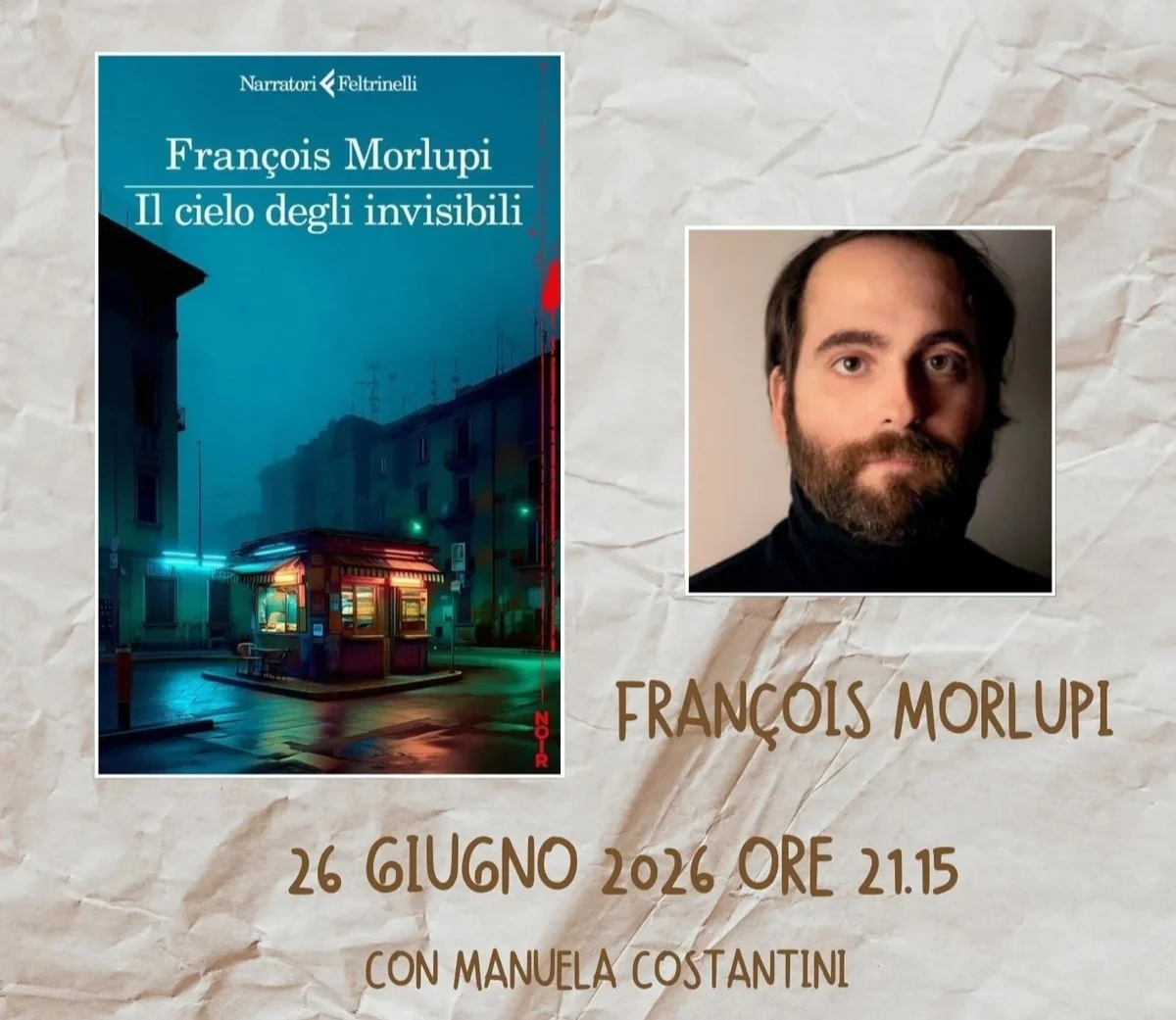 "Fuori Pagina", François Morlupi a Giulianova per la rassegna letteraria