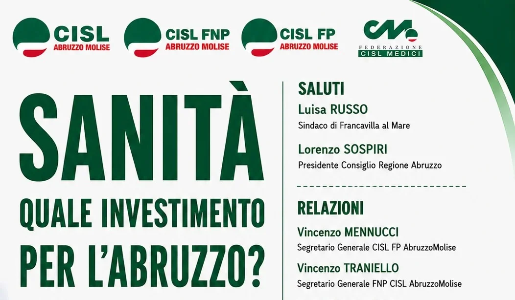 Sanità, il futuro dell'Abruzzo al centro del confronto della CISL