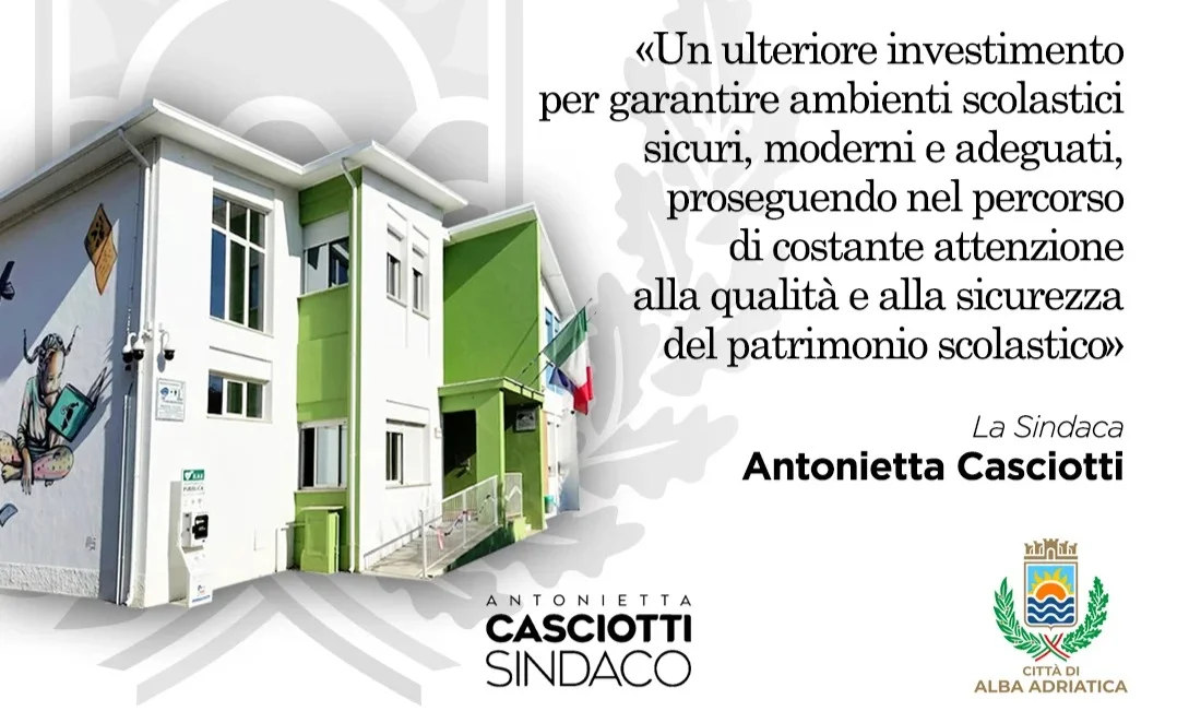 Sicurezza delle scuole, un nuovo intervento ad Alba Adriatica
