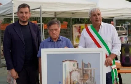 FOTO | Pittura estemporanea a Piano Grande, Antonio Mazziale vince il concorso "X Villa"