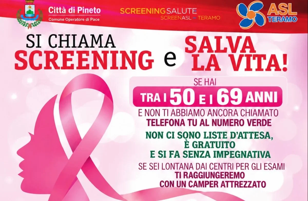 A Pineto la campagna di prevenzione della ASL per il tumore al seno