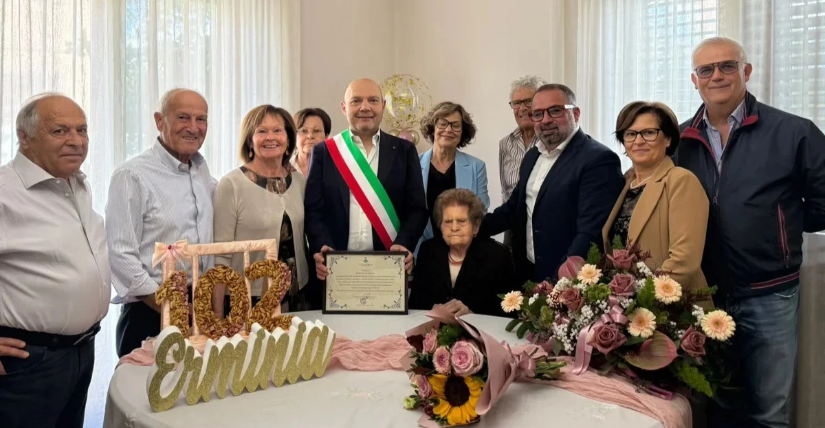 Pineto festeggia i 102 anni di Erminia Ferretti, la più longeva della città