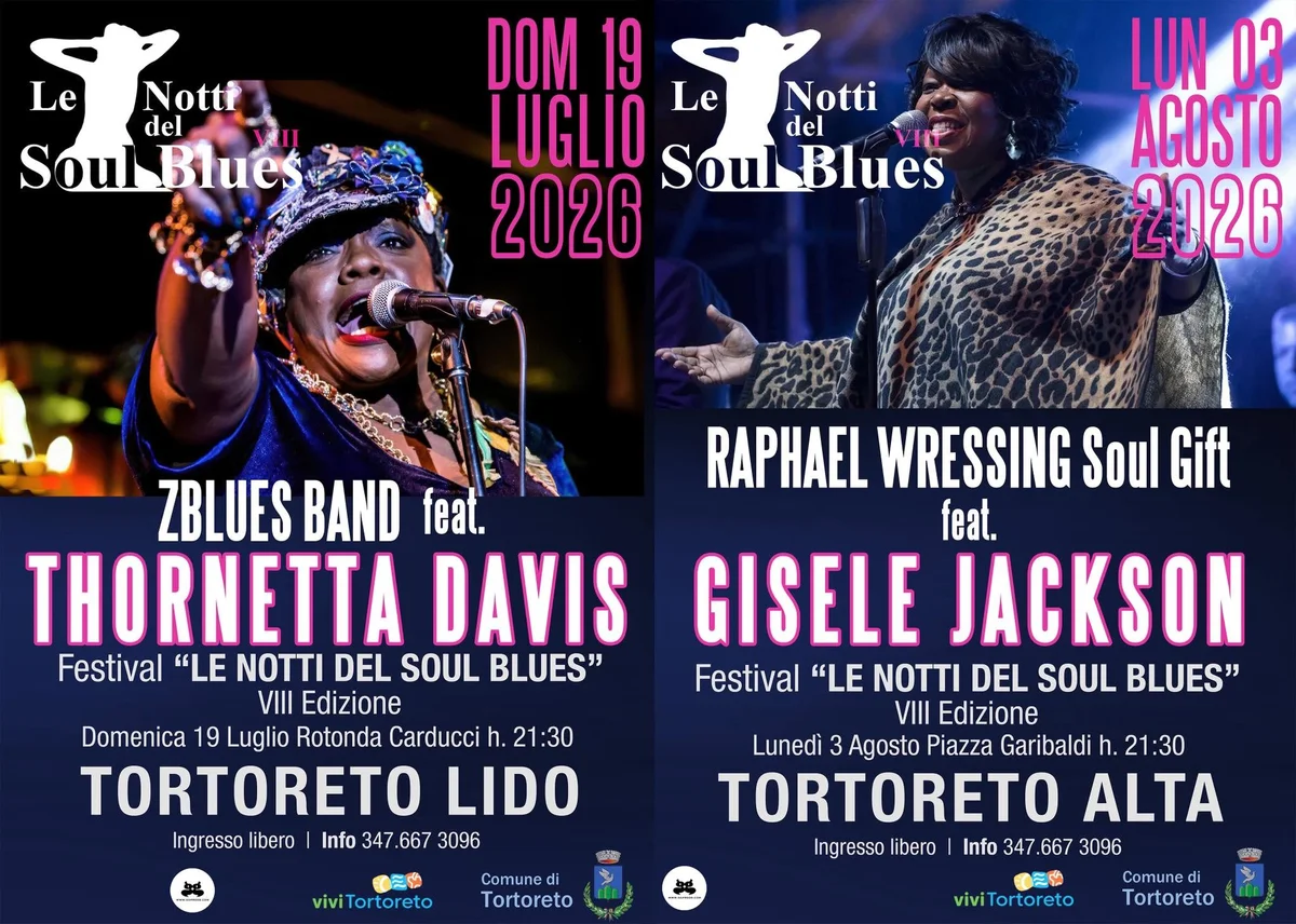 Soul e blues protagonisti a Tortoreto con due grandi concerti
