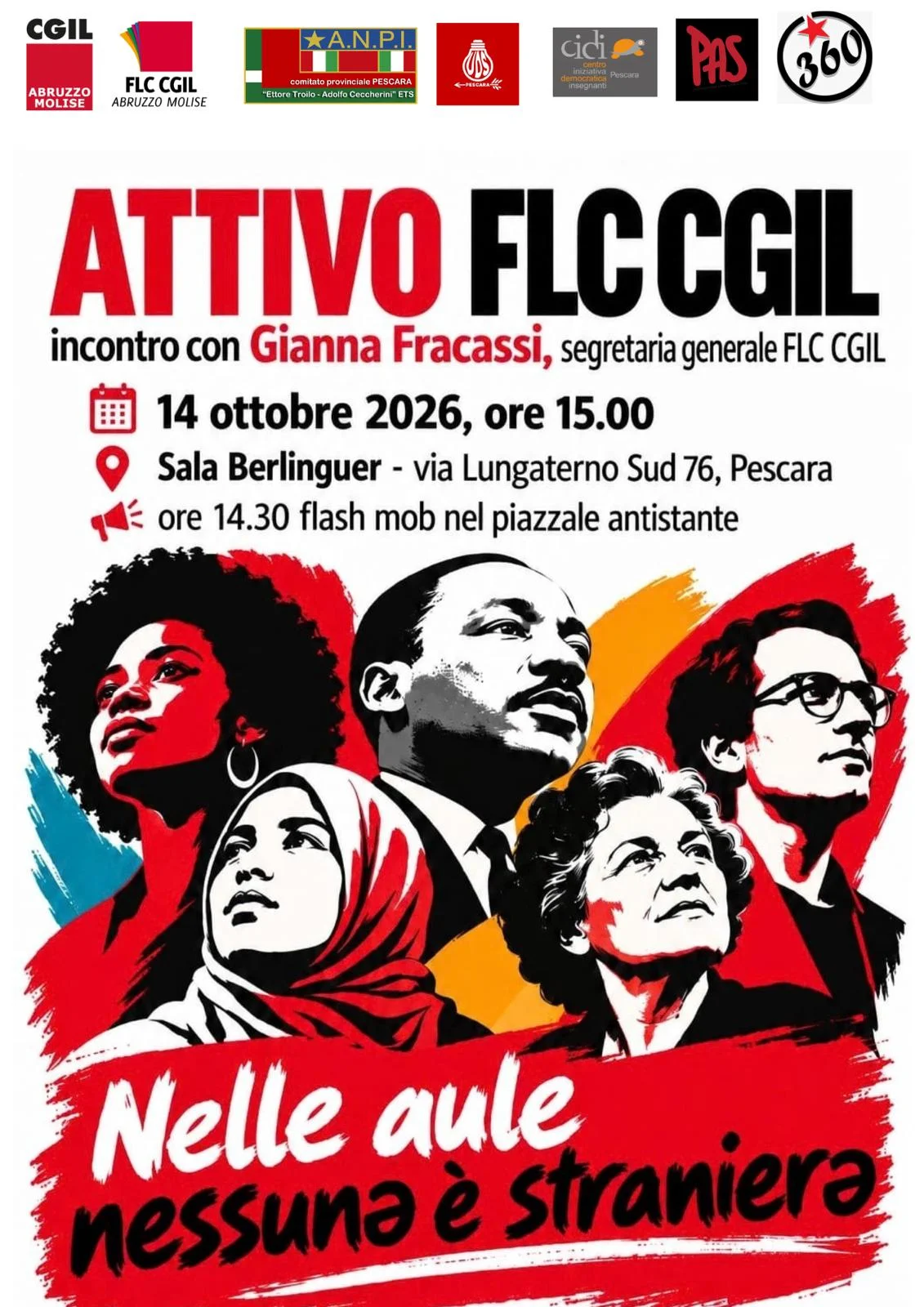 Nelle nostre aule nessuno è straniero: attivo delle RSU a Pescara il 14 ottobre