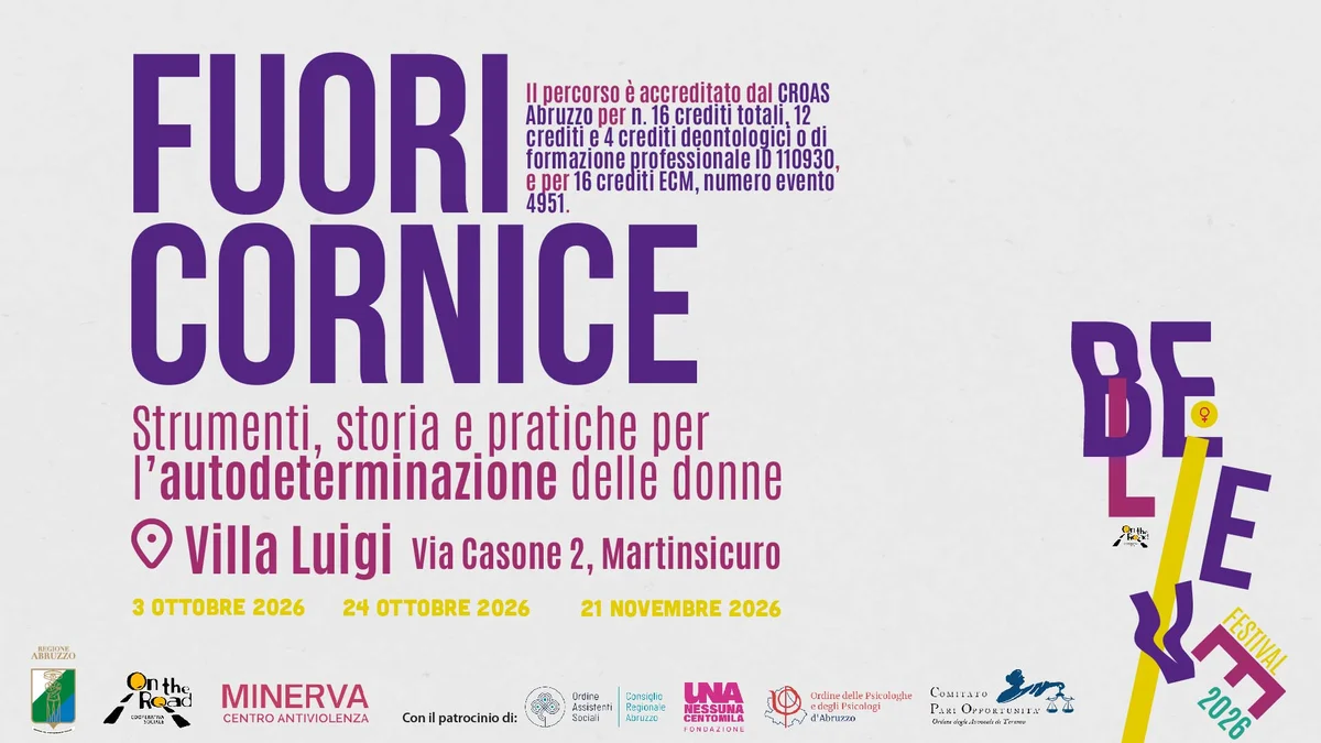 “Fuori cornice”: il ciclo formativo parte il 3 ottobre 2026 con il primo incontro