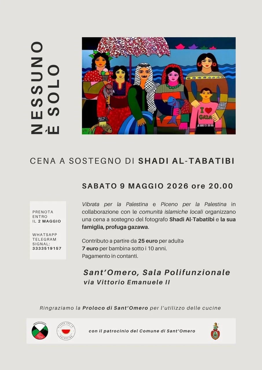 Cena di solidarietà per Shadi Al Tabatibi
