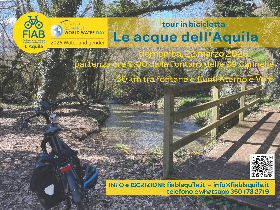 Giornata Mondiale dell’Acqua, tour in bici a L'Aquila