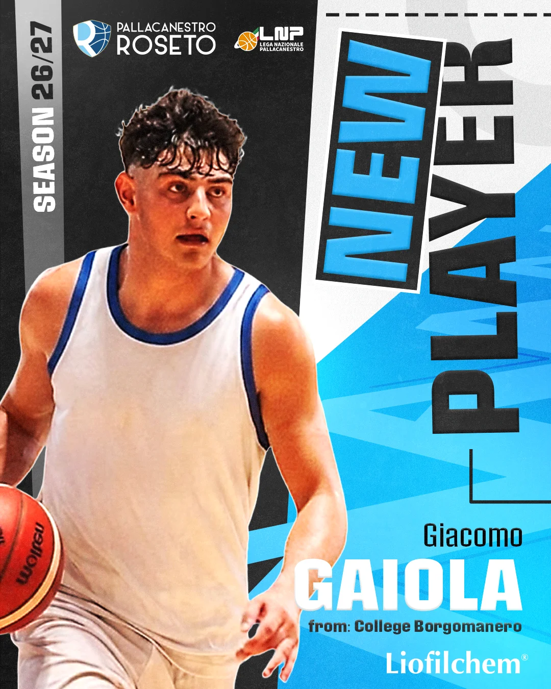 Basket B, il giovane play Gaiola alla Liofilchem