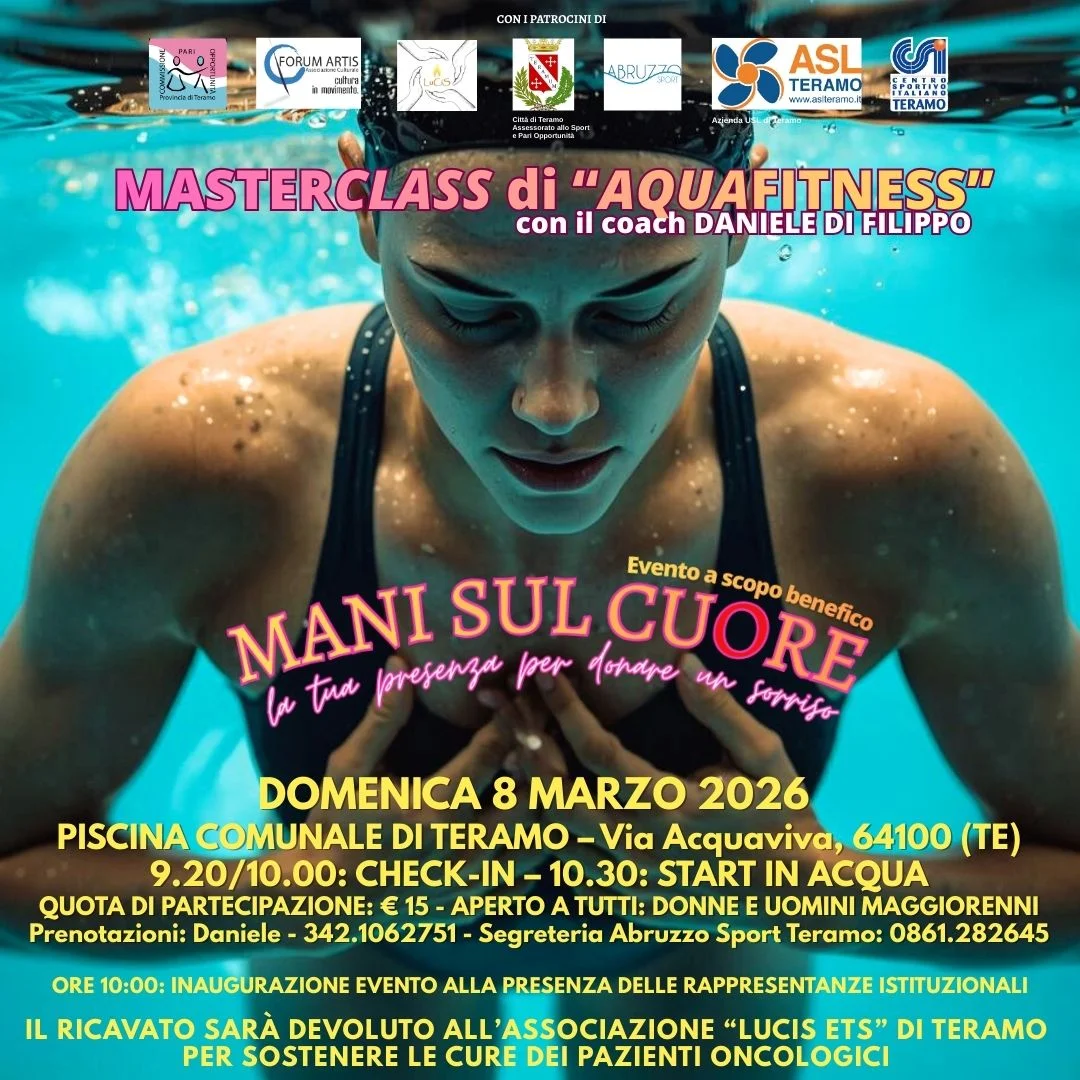 Mani sul cuore, l'evento sportivo a scopo benefico a Teramo