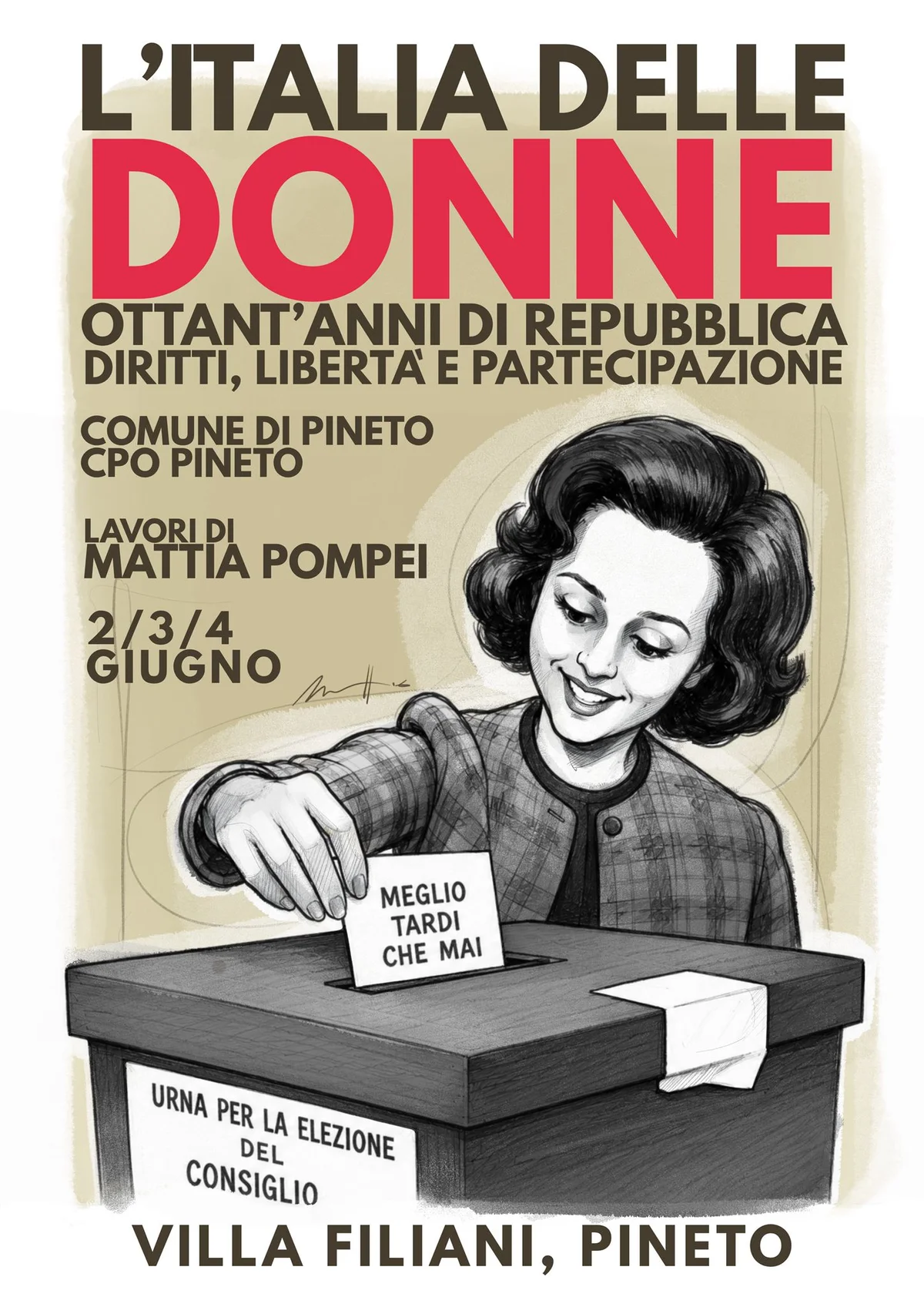 80 anni dal voto delle donne: una mostra di Mattia Pompei a Pineto