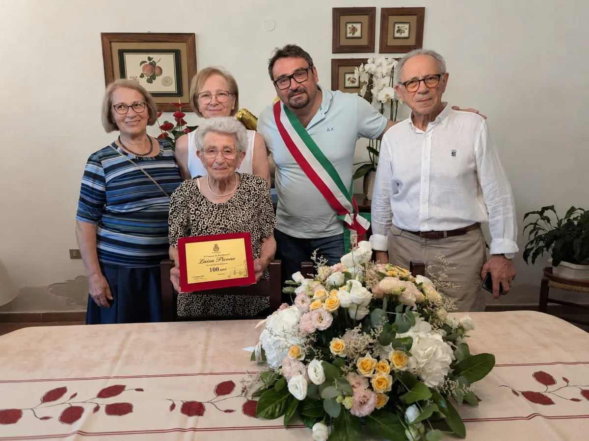 Teramo, il saluto del sindaco D'Alberto alla centenaria Luisa Picone