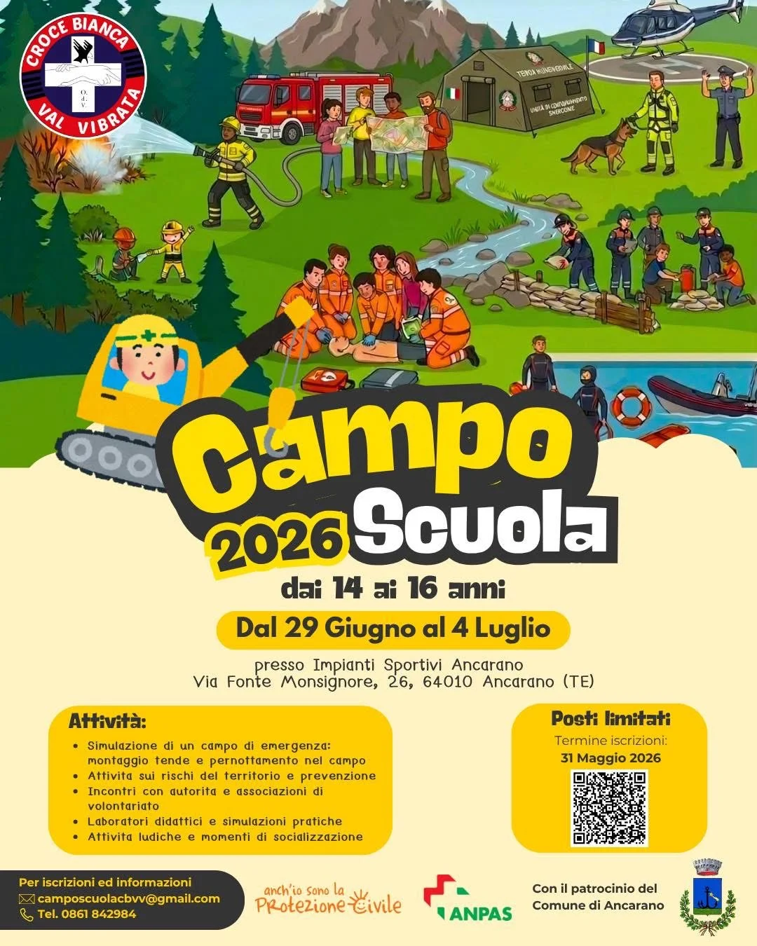 La Croce Bianca Val Vibrata presenta il Campo Scuola 2026: formazione, volontariato e sicurezza