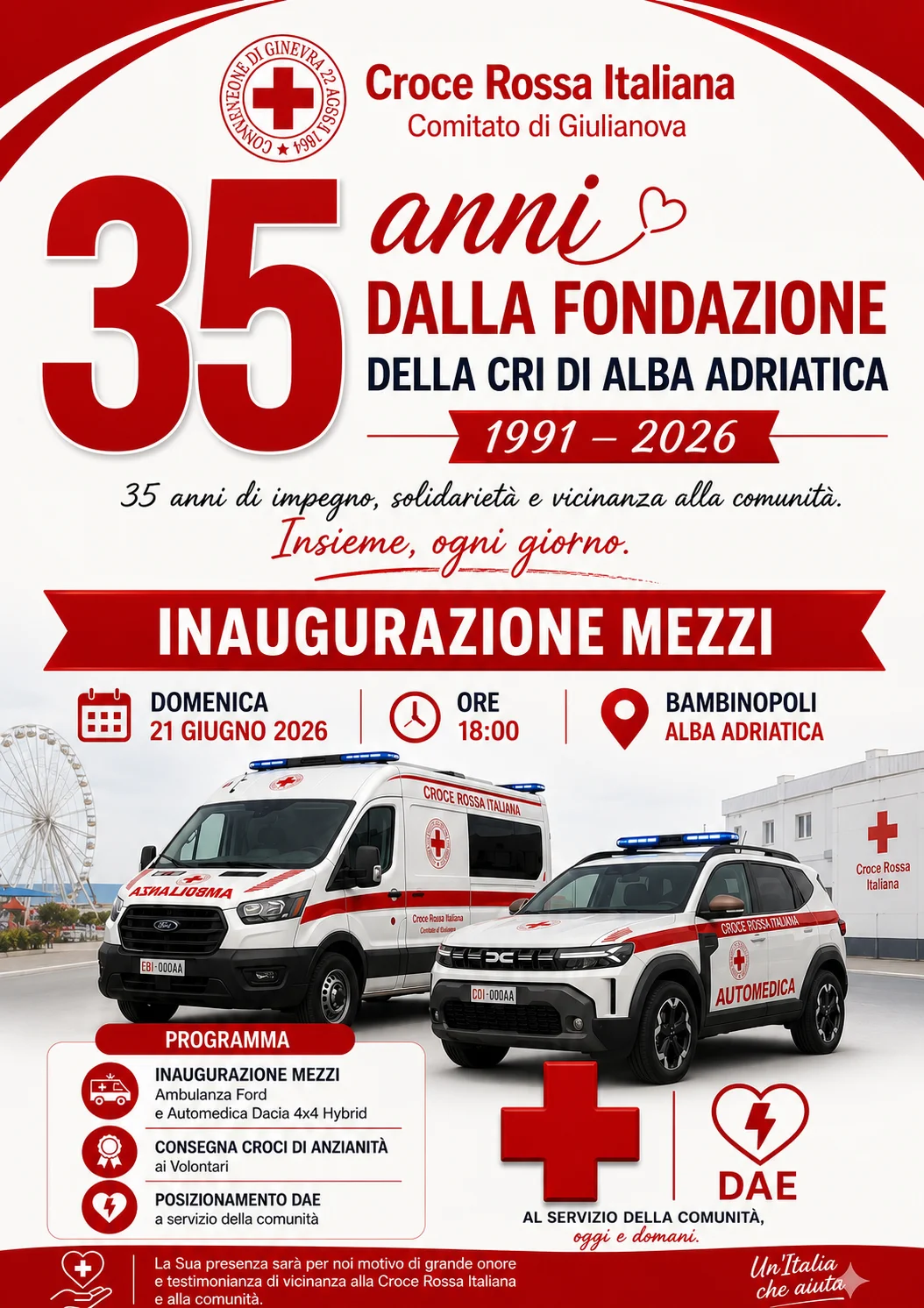 Alba Adriatica celebra i 35 anni della Croce Rosa